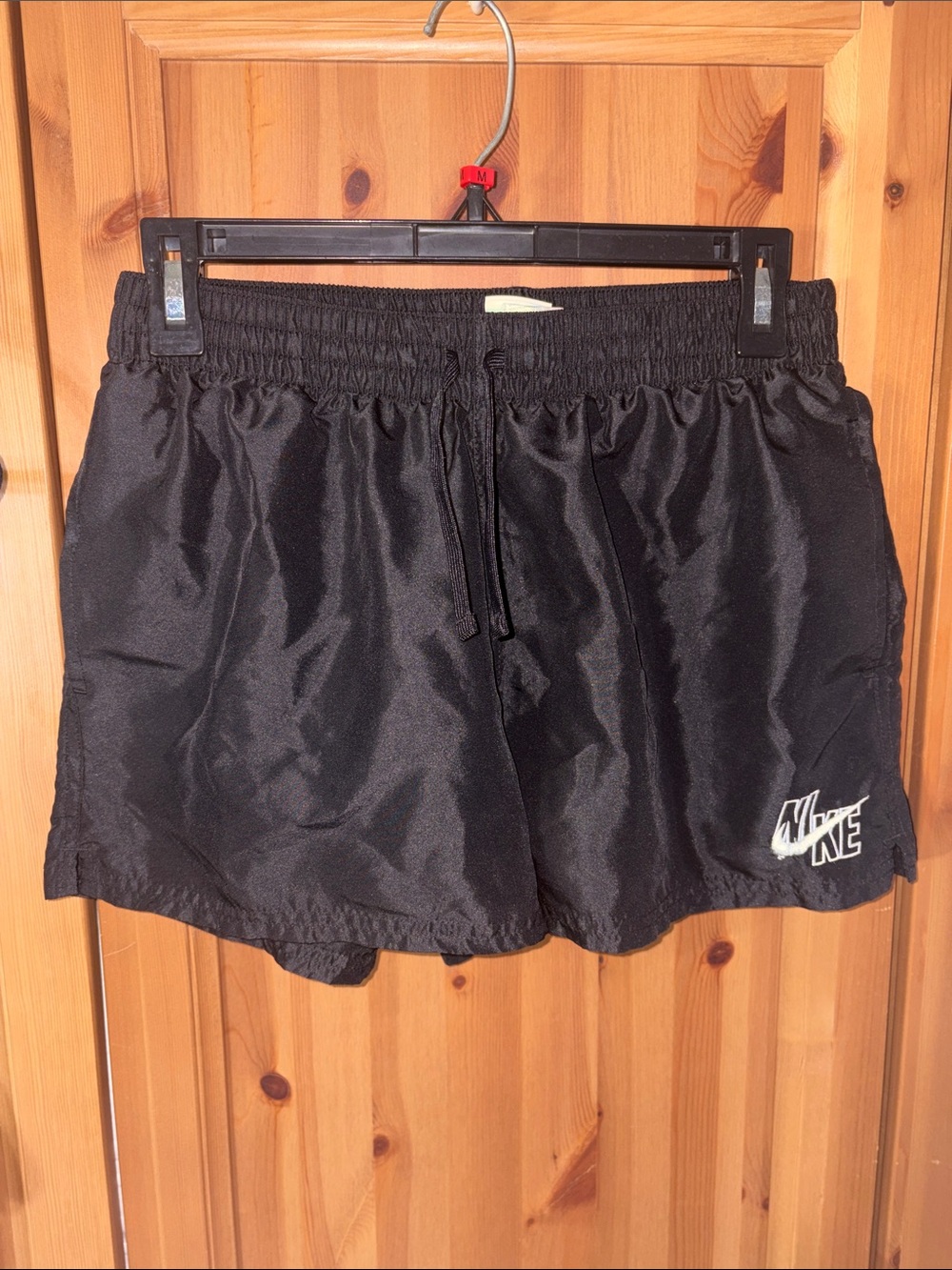 Nike Men’s Black Athletic Shorts with White Logo